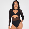Sheer Life Leotard - Black/Black