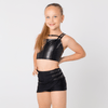 Slash Faux Leather Top