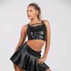 Slash Faux Leather Top